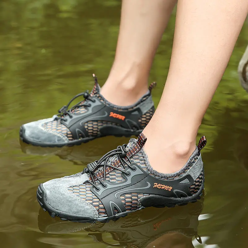 

New Men Mesh Breathable Wading Shoes Summer Quick-Drying Water Sports Shoes Outdoor Non-Slip Upstream Shoes Plus Size Men Shoes