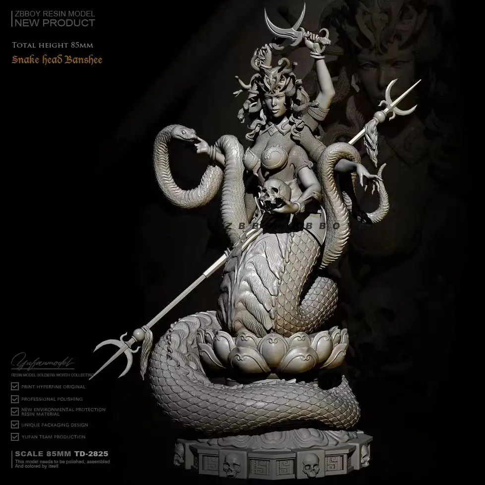 

NX124 Medusa Resin Action Doll Model Kit Tumei Colorless Self-assembling Resin Doll Soldier Movable Figure 75mm