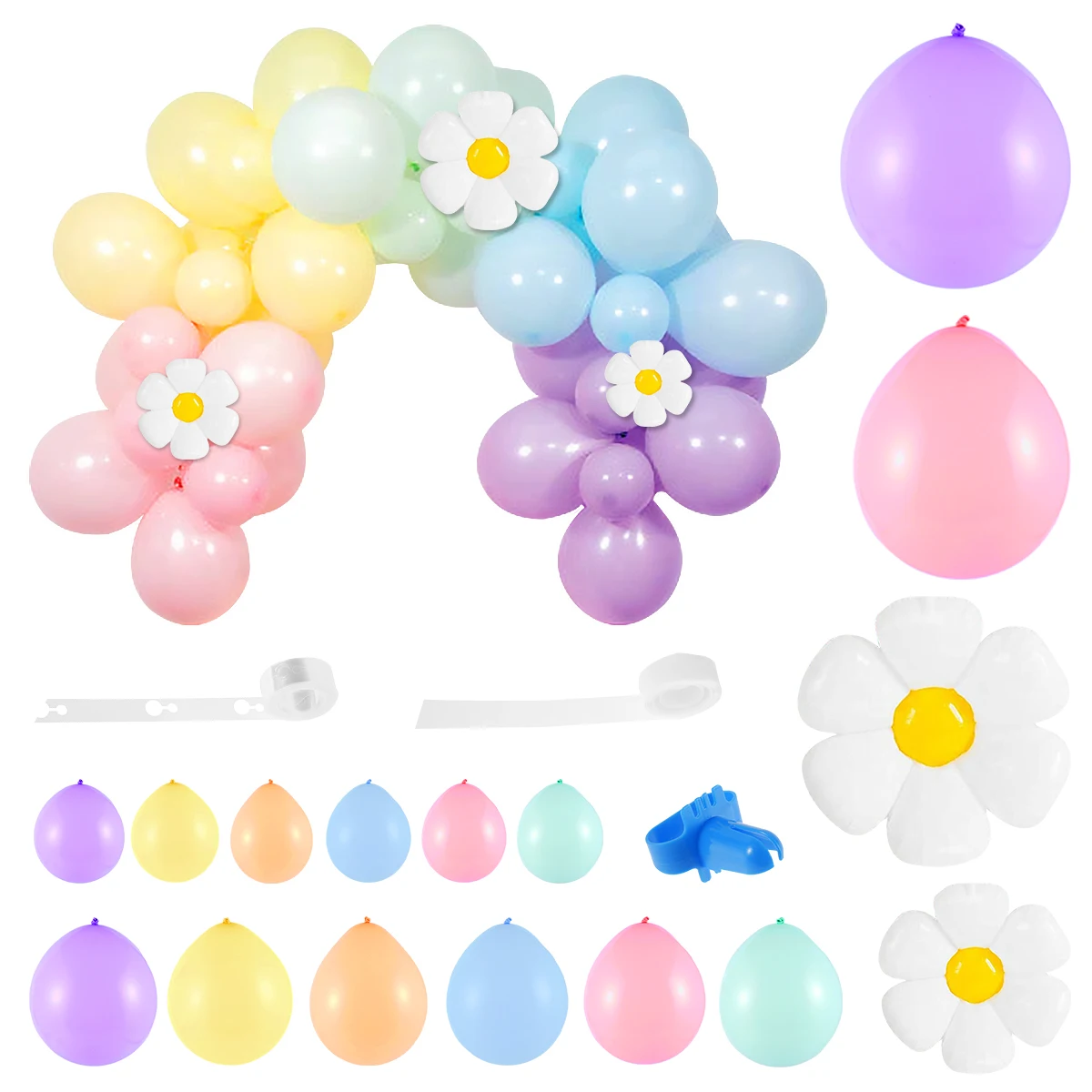 

160Pcs Pastel Macaron Balloon Garland Kit Reusable Pastel Macaron Balloon Arch Kit Latex Balloon Small Daisy Balloon Decoraton