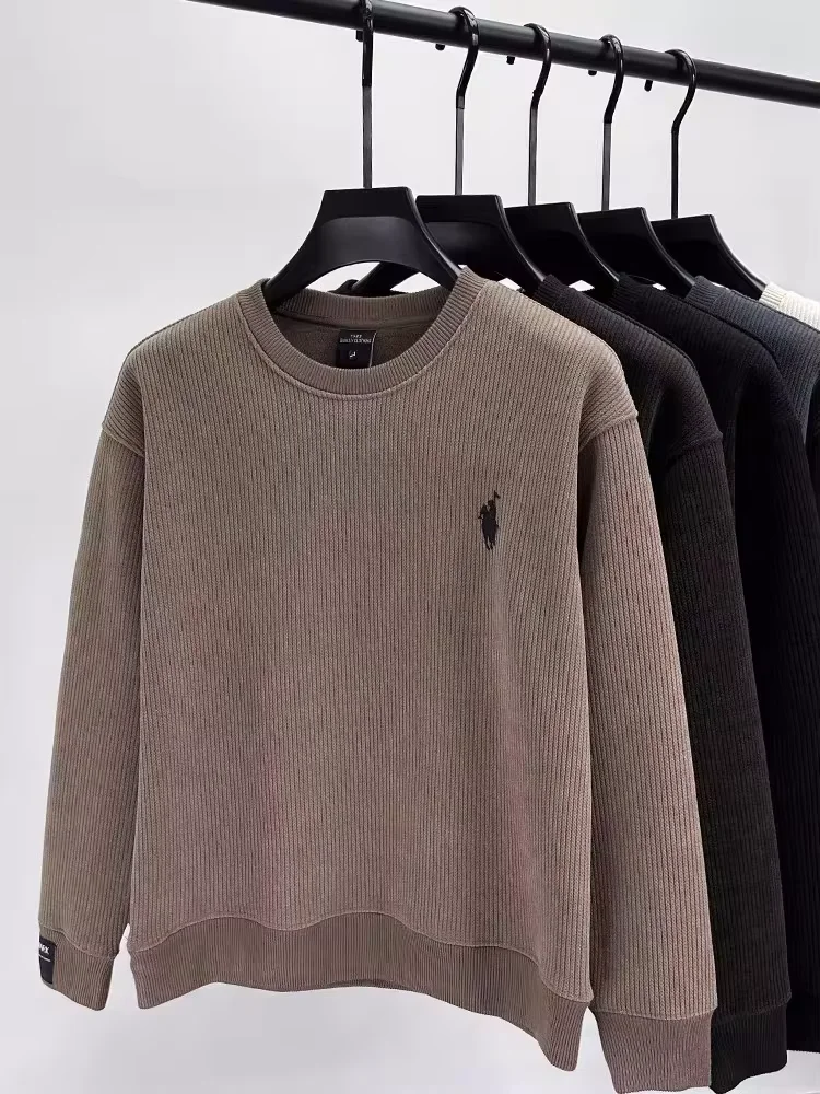  Роскошный мужской трикотажный свитер круглый воротник осень - зима новая мода