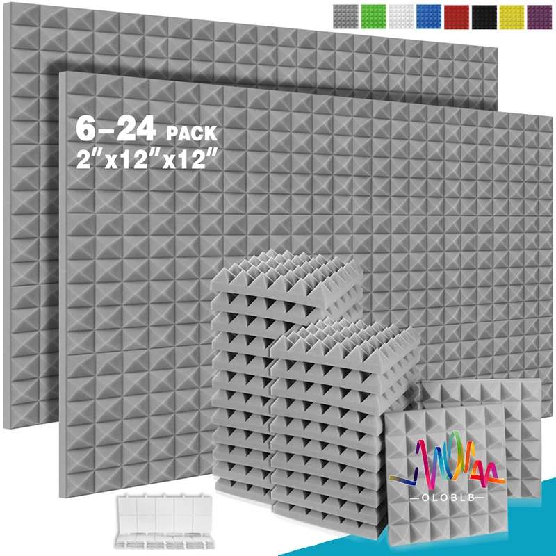 

Pyramid Acustic Panel 6 12 24 Pcs Sound Treatment Acoustic Panel For Music Studio Wall Soundproof Sponge Pad Home Decoration