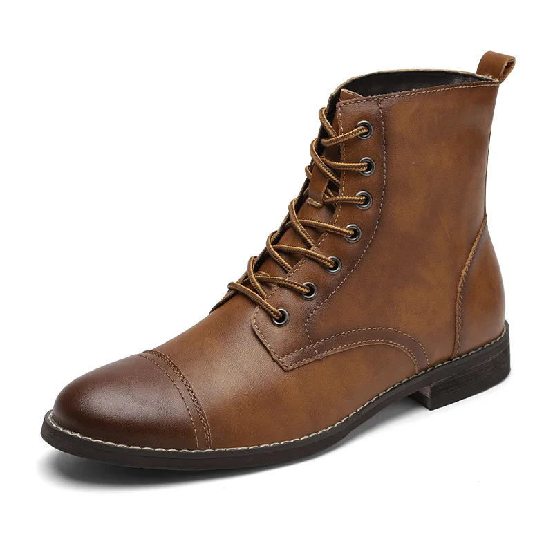 

Brand Men's Boots Plush Warm Men's Leather Boots Italian Style Men Chelsea Boots Outdoor Waterproof Men's Ankle Boots