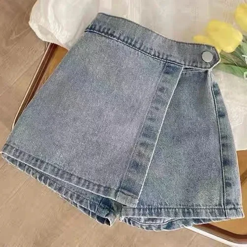 Летний товар новая Корейская версия детская кружевная рубашка джинсовые шорты