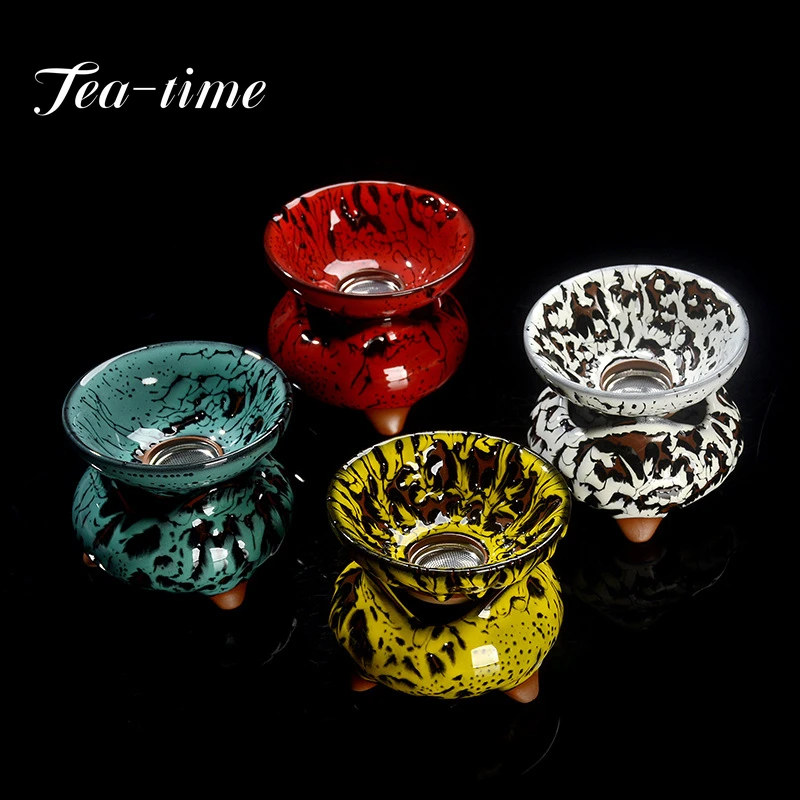 

Jianzhan Four God Beasts Tea Filter Ceramic Green Dragon White Tiger Tea Ceremony Accessories Tea Leak Holder Strainer Set New