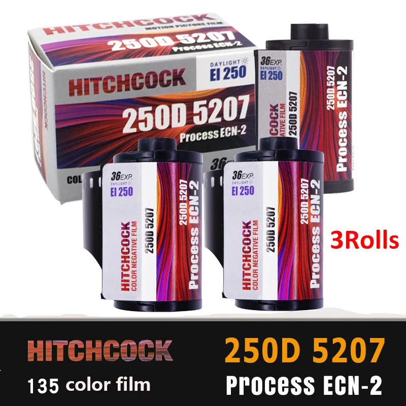 

3 Rolls HITCHCOCK 250D 5207 Negative 135 film 36EXP/Roll Process ECN-2 Kodak Color Negative Film