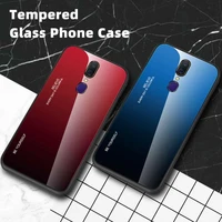 tempered glass case for oppo realme 8pro 7pro 9i c35 gradient color cover soft tpu frame hard glass back cover for find x5 pro