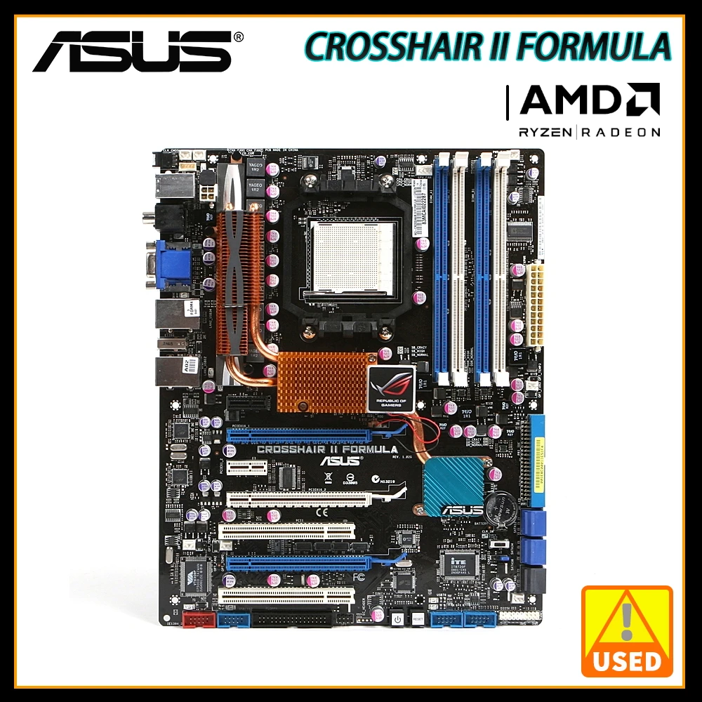 

ASUS CROSSHAIR II FORMULA Socket AM2+ Motherboard DDR2 RAM SATA II VGA HDMI Micro ATX For Athlon 64 LE-1620+ X2 BE-2350 cpus