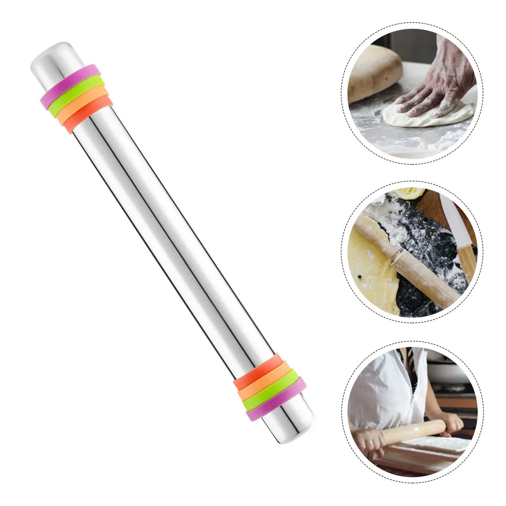 

1Pc Multifunctional Rolling Pin DIY Dough Roller Kitchen Cooking Pin (Silver)