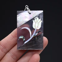 natural shell pendant the mother of pearl shell rectangle pendant charms for jewelry making diy necklace clothes accessory