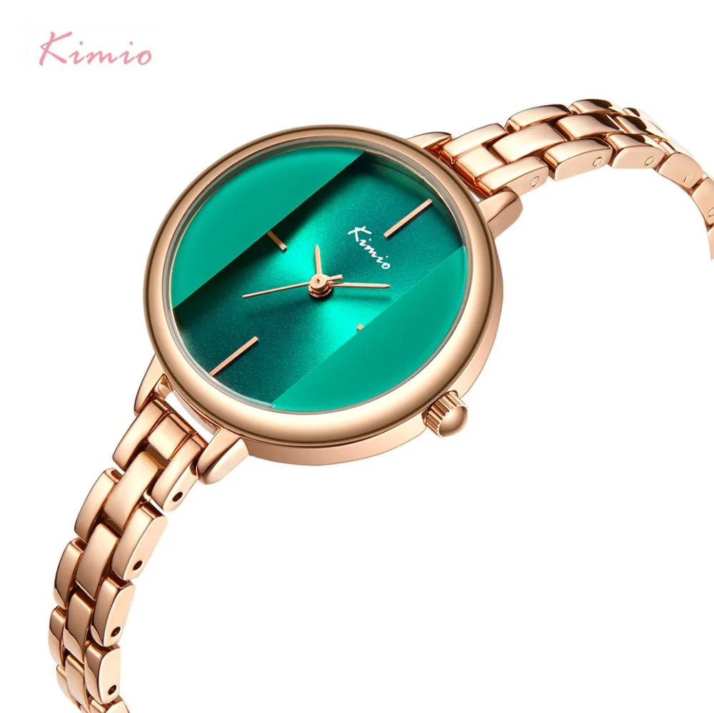 

Kimio Brand Women Green Creative Watch Ladies Waterproof Bracelet Dress Watches 2022 Stainless Steel Wristwatch Relogio Feminino