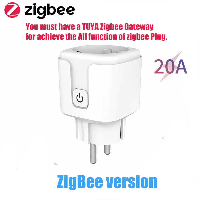 

Tuya WiFi ZigBee Smart Plug Socket EU 16A / 20A с Power Monitor Timing Голосовое управление Умный дом Работает с Alexa Google Home