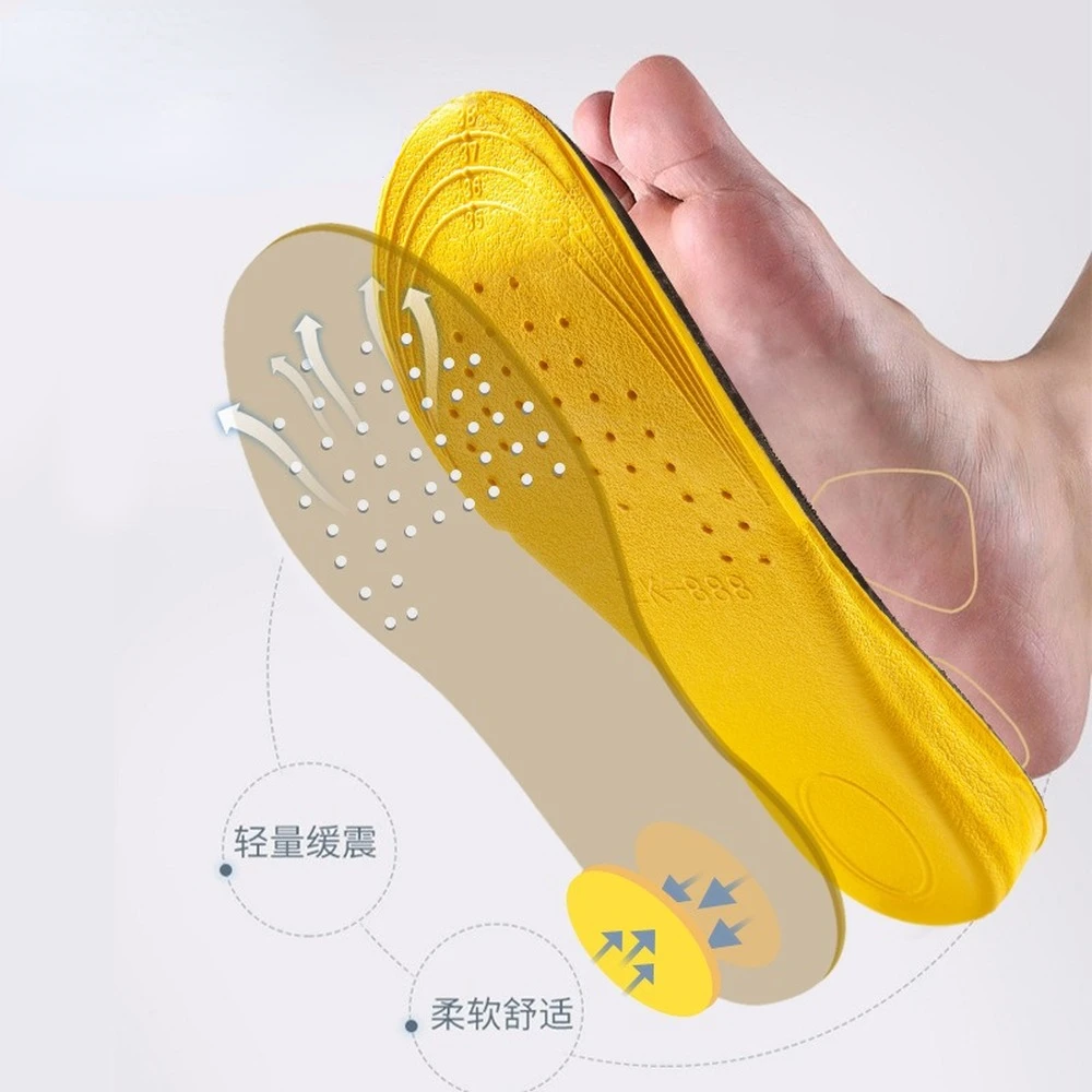 

1.5-3.5cm Invisiable Height Increase Insoles for Women Men Yellow Shoes Sole Pad Breathable Shock Absorption Feet Care Cushion