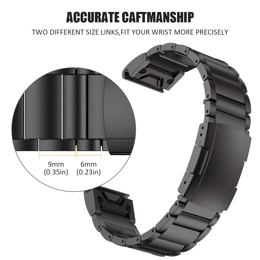 ANBEST ремешок из титанового сплава для Garmin Fenix 5X/5X Plus/ 6X/ 6X Pro /7X 26 мм Смарт-часы