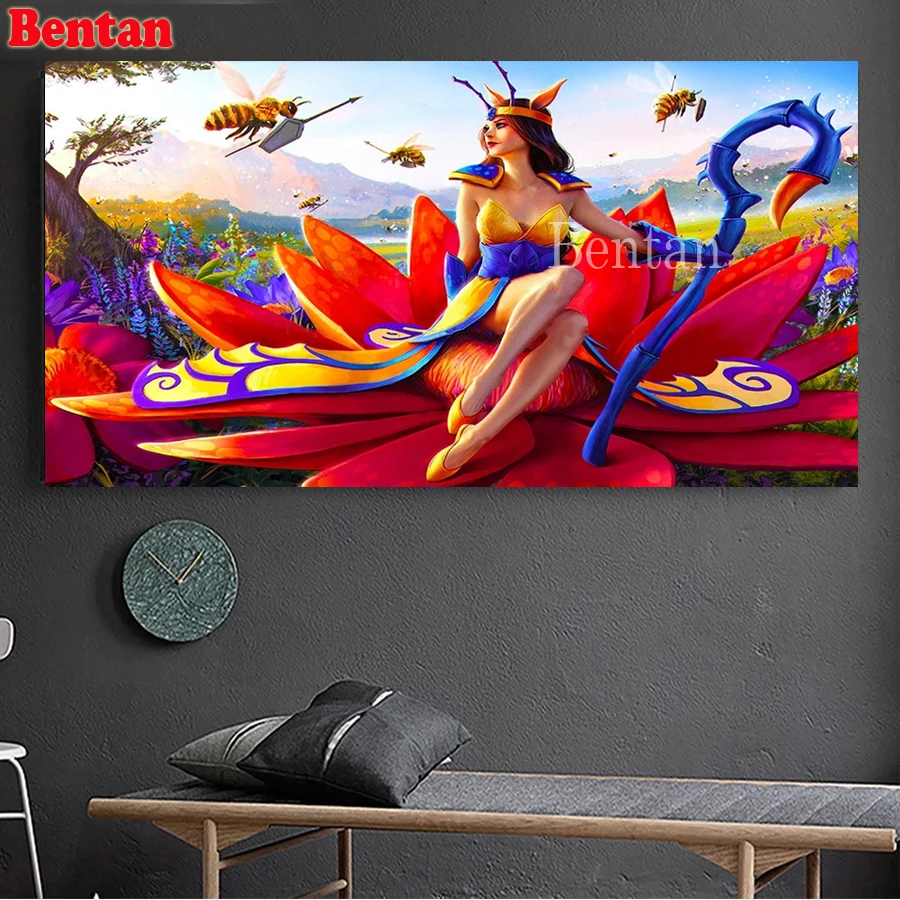 Картина из квадратных страз с изображением Египта королевы цветка пчелы 5d сделай