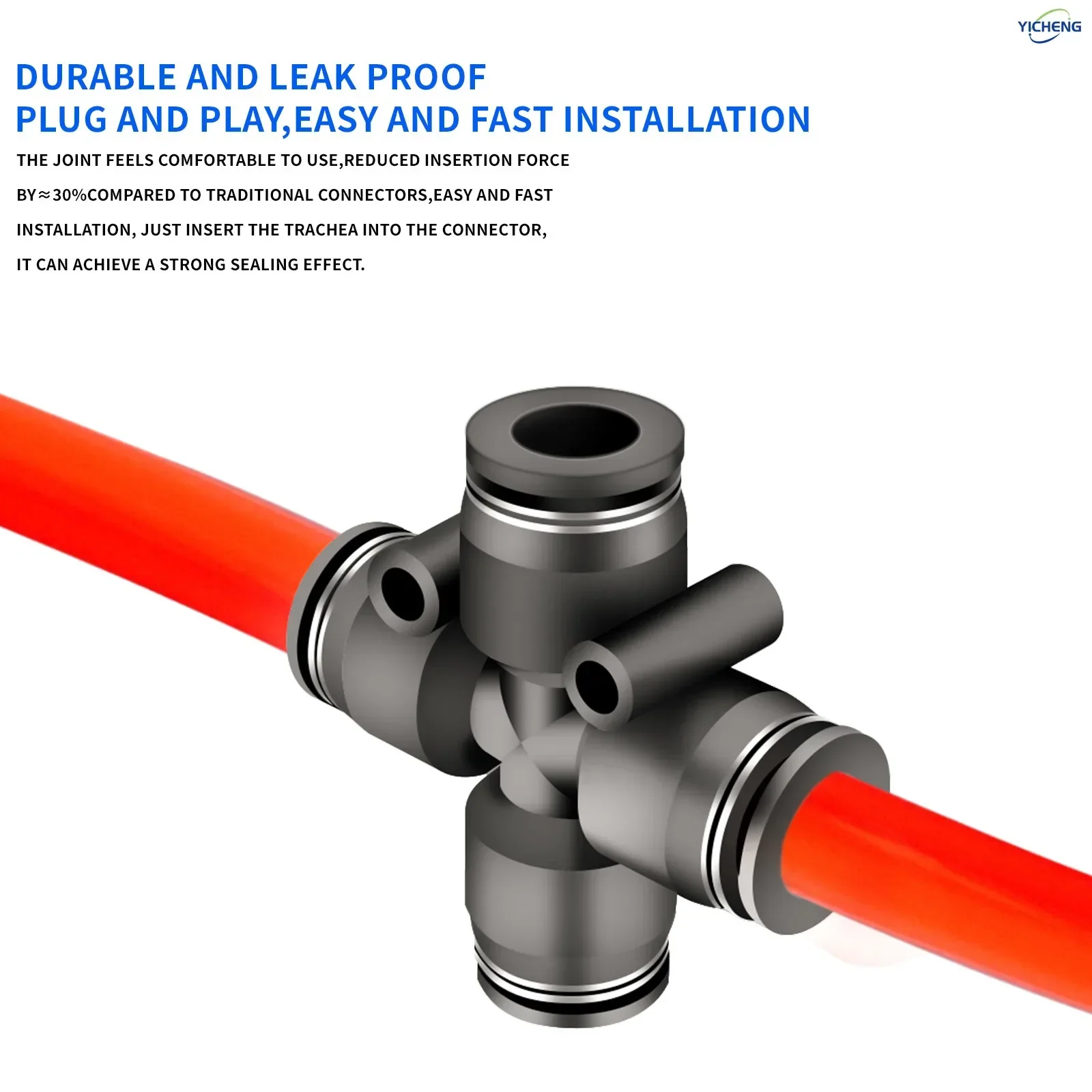 Соединитель шланга YICHENG PNEUMATIC четыре канала наружный диаметр трубки 4 мм