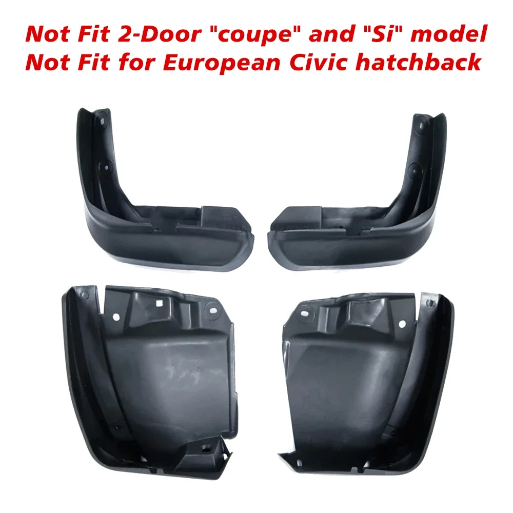 4 шт. автомобильные брызговики для Honda Civic 9 FB 2012-2015 2013 2014 седан ABS авто брызговик