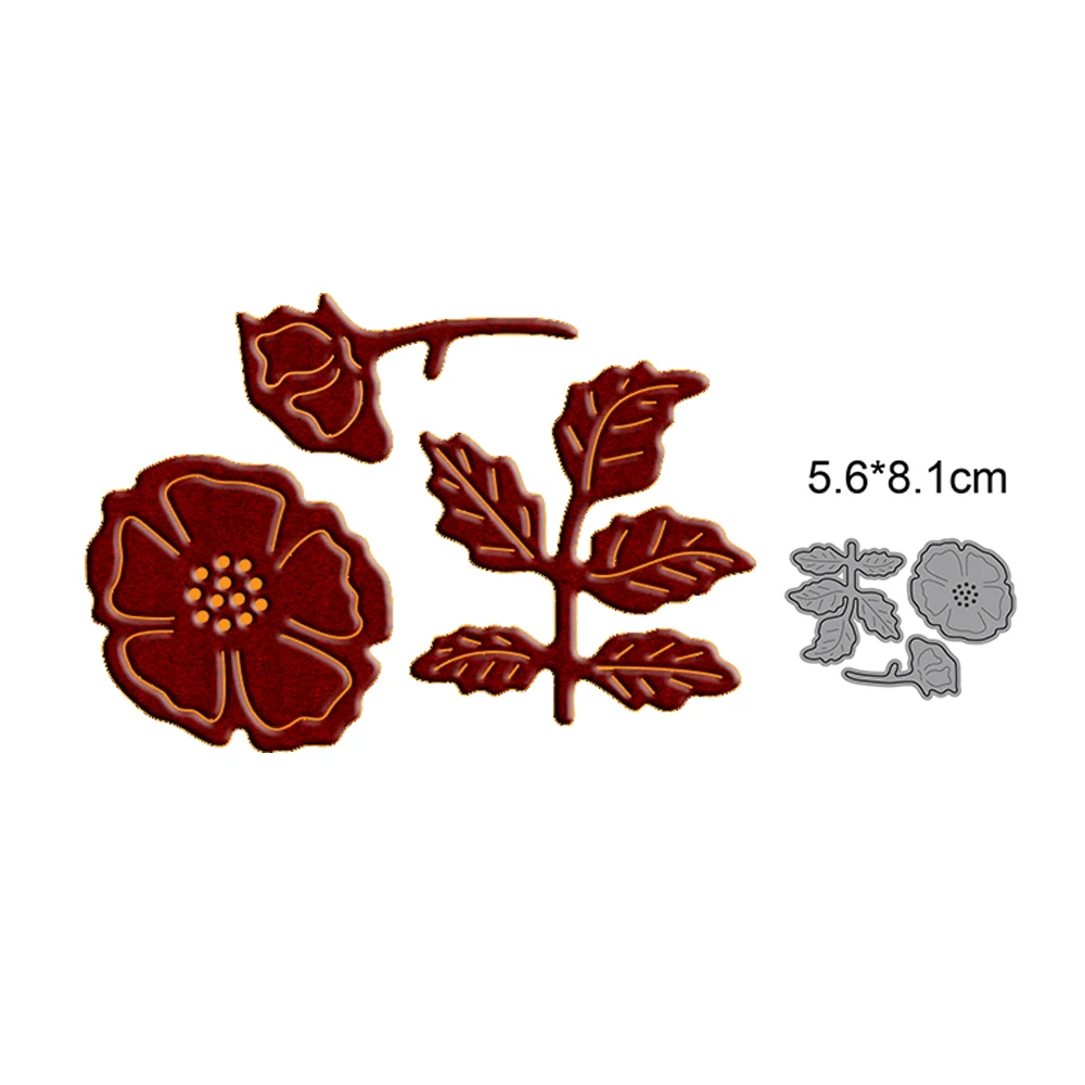 

3pcs/set Flowers 2022 New Arrivals Christmas Scrapbooking Metal Cutting Dies Clear Stamps Decoration DIY Embossed Album Card