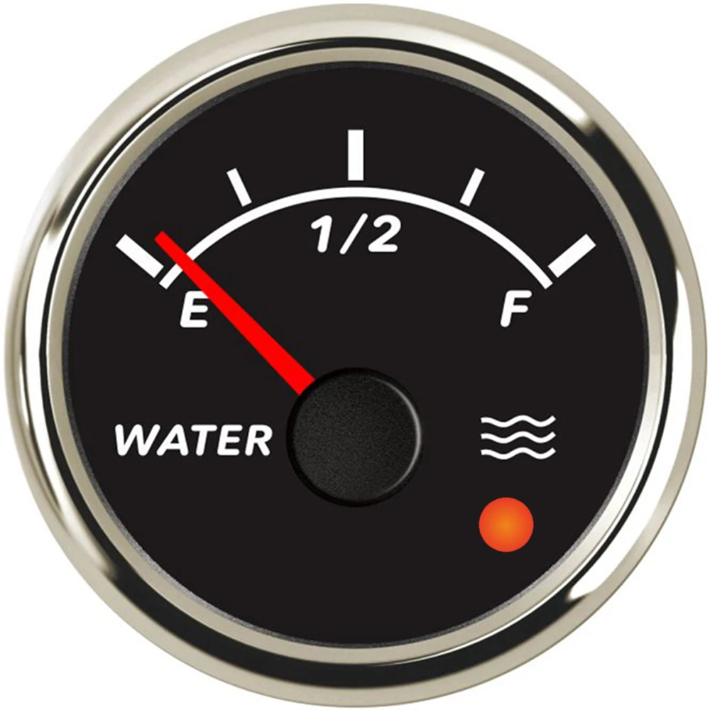 

New Marine 52mm Water Level Gauge Meter 0-190ohm 240-33ohm with 8 Colors Backlight and Alarm for Car Truck Van