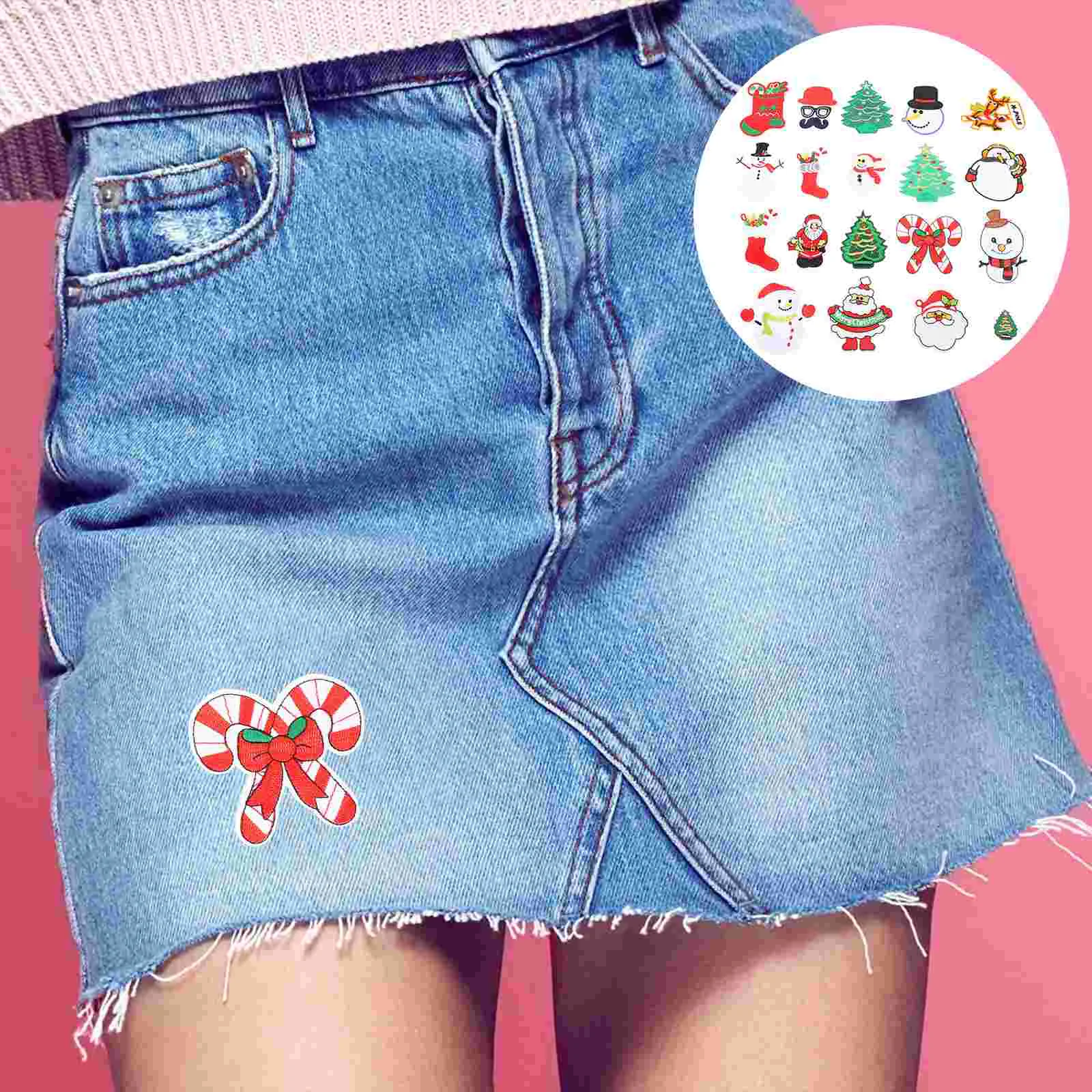 

19pcs Creative Xmas Embroidery Garment Clothes for Home DIY