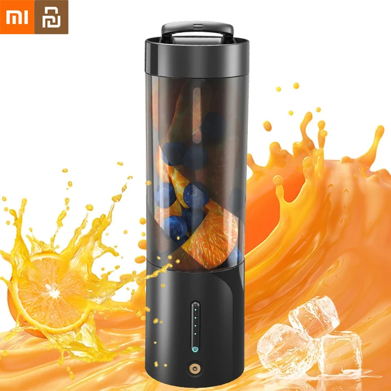 Фото Портативный миксер Xiaomi Youpin в виде соковыжималки, блендер для свежего сока, электрический беспроводной мини-миксер для фруктов с зарядкой, блендер №1