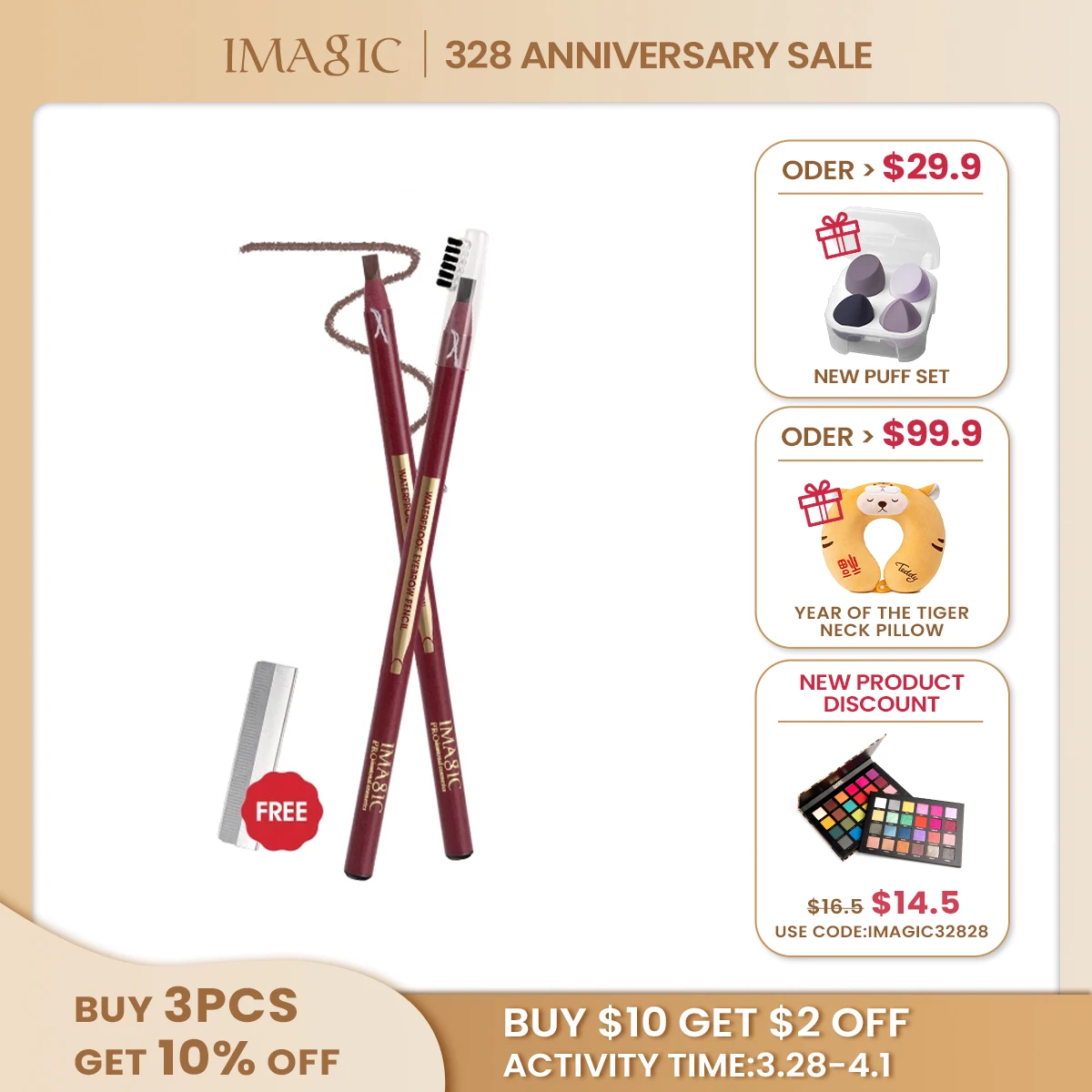 

IMAGIC 5Colors Eyebrow Pencil Professional Waterproof Brow Tint Natural Long-Lasting Eyebrow Enhancers Cosmetic Eyebrow Pen Tool