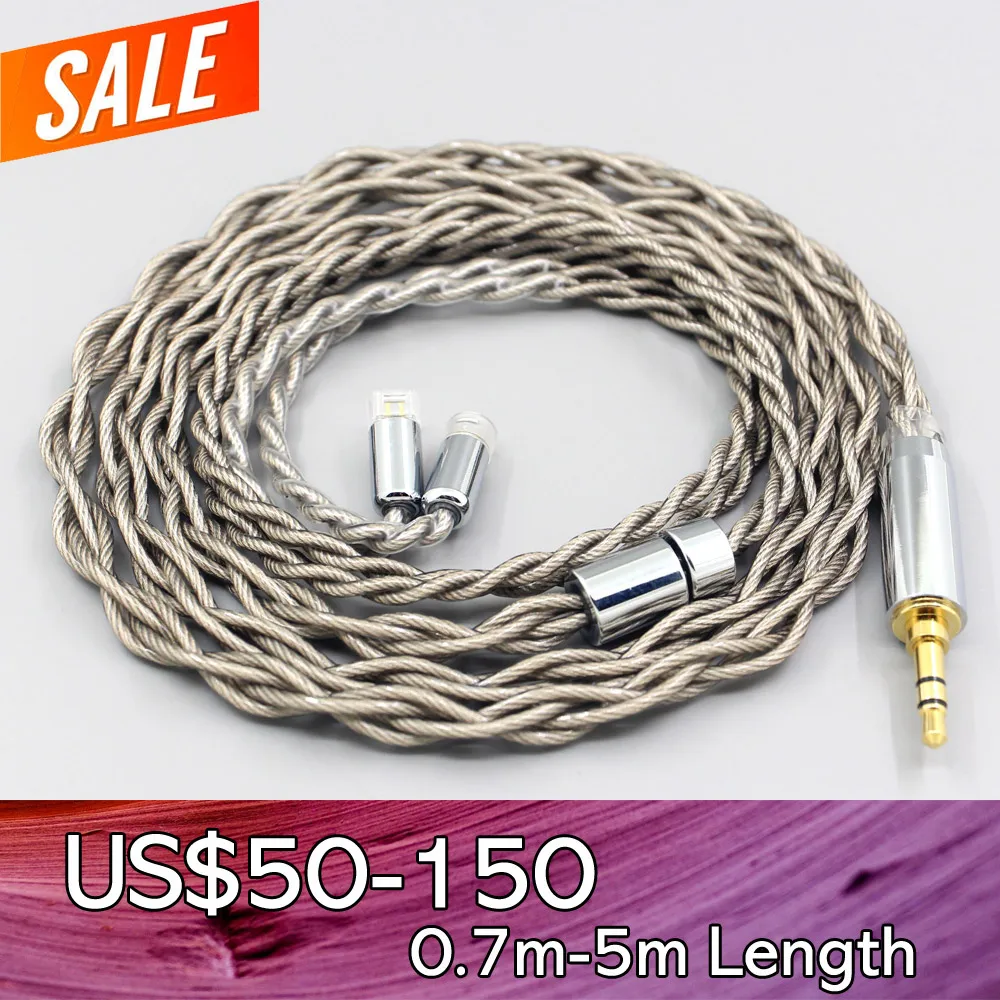 99% Pure Silver + Graphene Silver Plated Shield Earphone Cable For Sennheiser IE8 IE8i IE80 IE80s Metal Pin LN007936