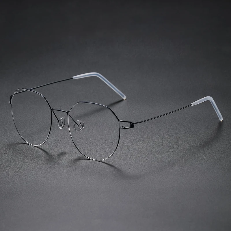 Denmark Brand Ultralight Screwless Titanium Glasses Frame Men Optical Prescription Eyeglasses Women Myopia Round Eyewear Evan