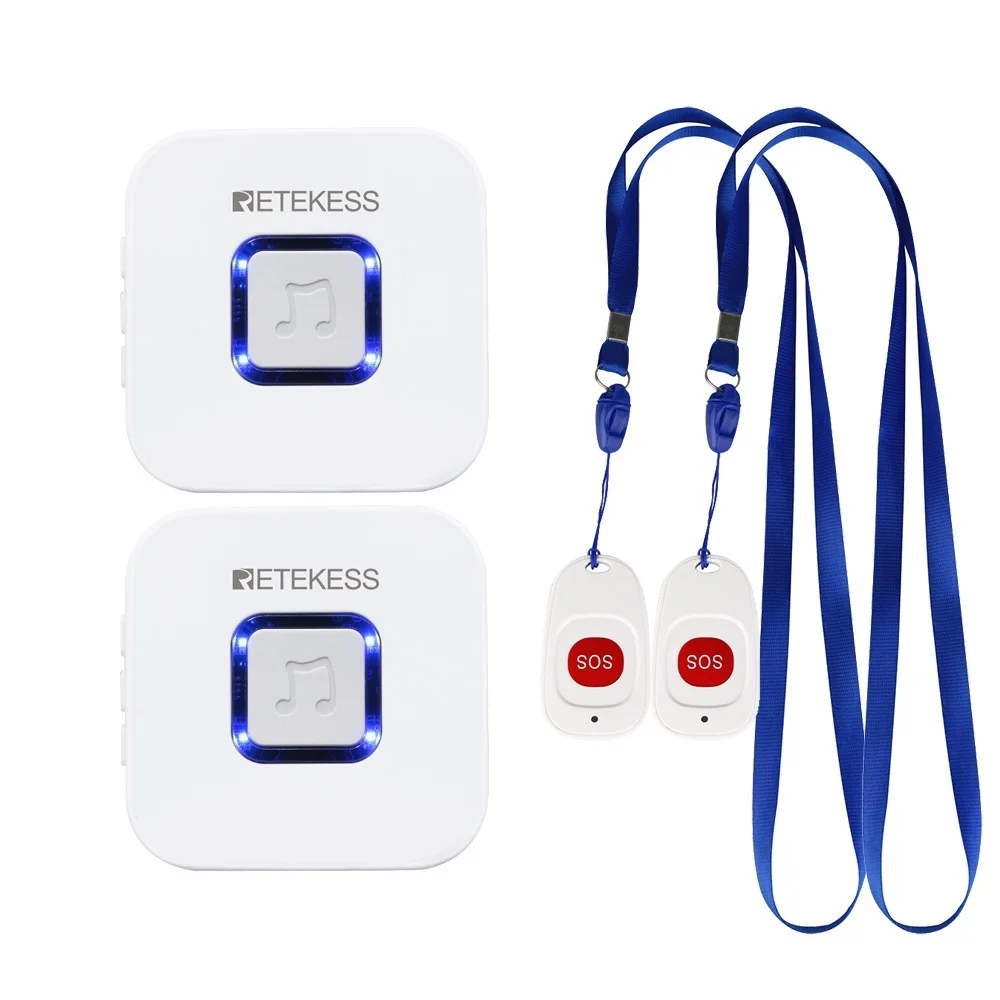 

2022 Caregiver Pager Wireless SOS Call Button Nurse Call Alert Patient Help System for Home Elderly