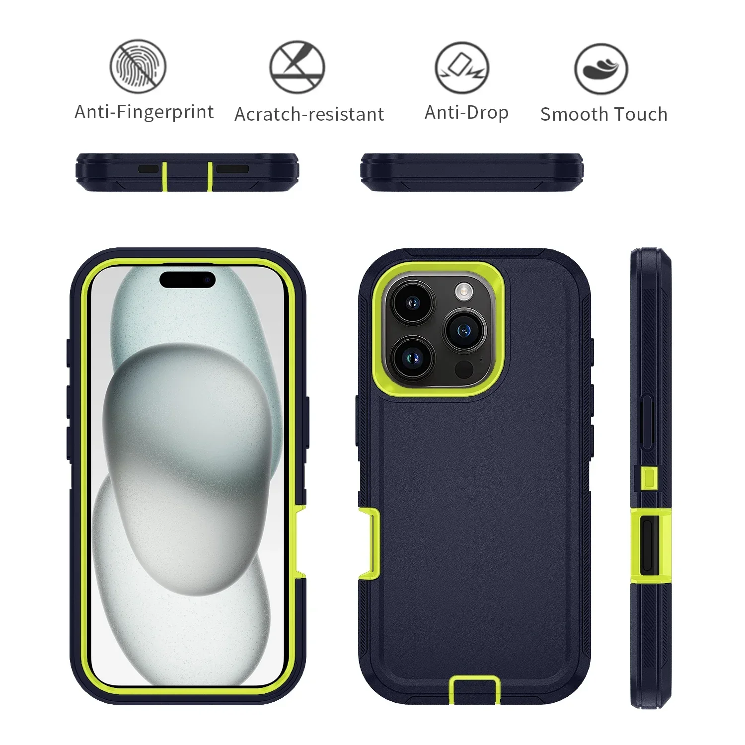 Фото Противоударный чехол для телефона Defender для Iphone 15 14 11 12 13 16 Pro Max XSMAX 7 8 SE2 16E, жесткая задняя крышка с зажимом №2
