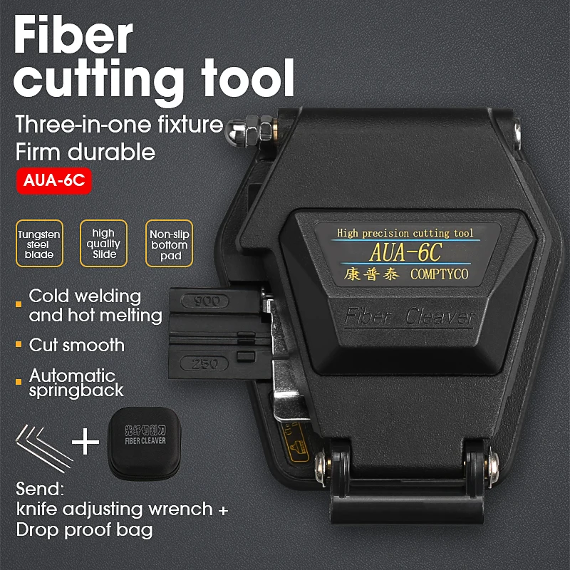 High Precision Fiber Cutting Knife AUA-6C Cold Splicing Hot Melt Universal Fiber Optic Cable Cutting Automatic Rebound
