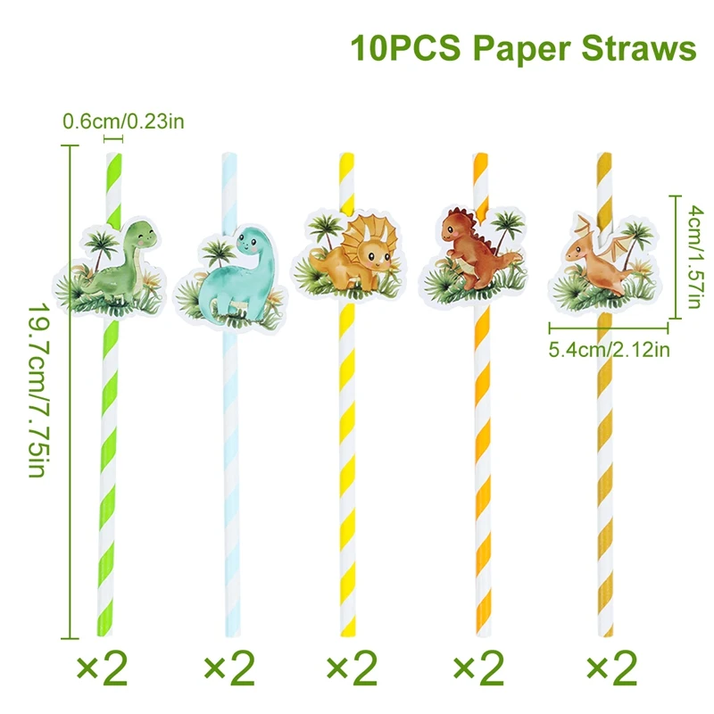 

Одноразовые бумажные соломинки Jungle Animal Dinosaur QIFU