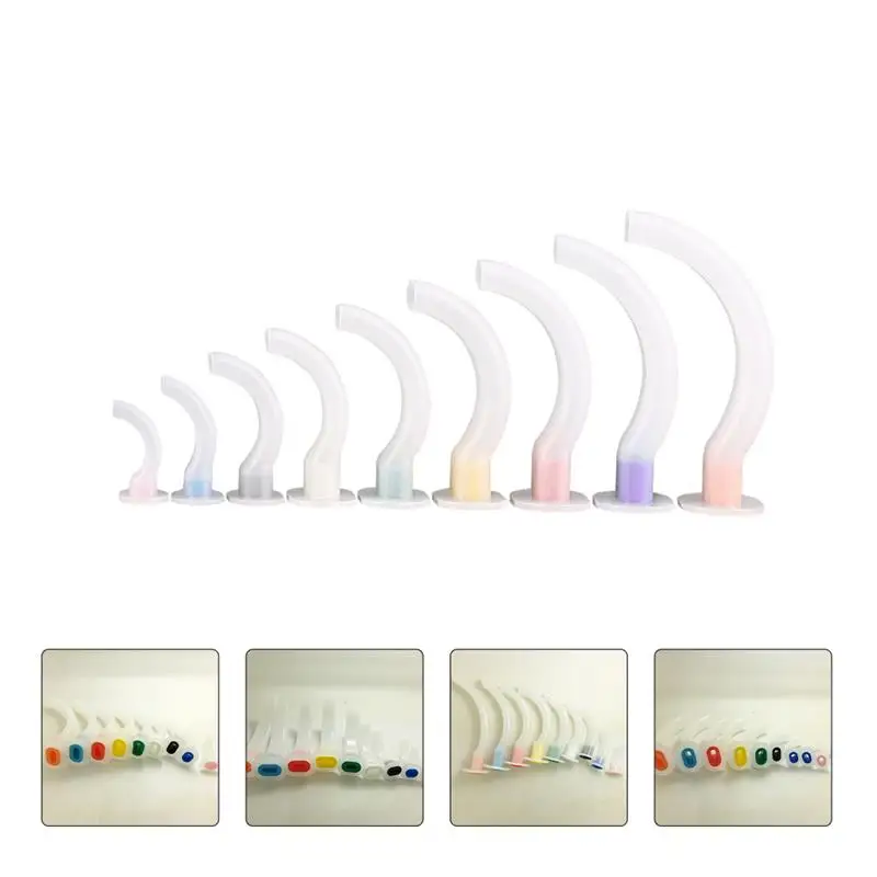 

1 Set/9pcs Oral Airway Kit Disposable Gas Guide Tube First Aid Airway Tool