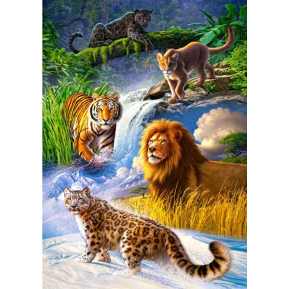 

5D DIY Diamond Painting Animal Rhinestone Inlaid Mosaic Decorative Painting Full Diamond Embroidery Wall Sticker Picture Kit