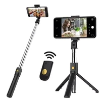 3 in 1 wireless bluetooth compatible foldable handheld monopod shutter remote extendable mini tripod selfie stick for phone