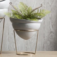 originality design sea snail resin and metal decorative flower vase for home decoration
