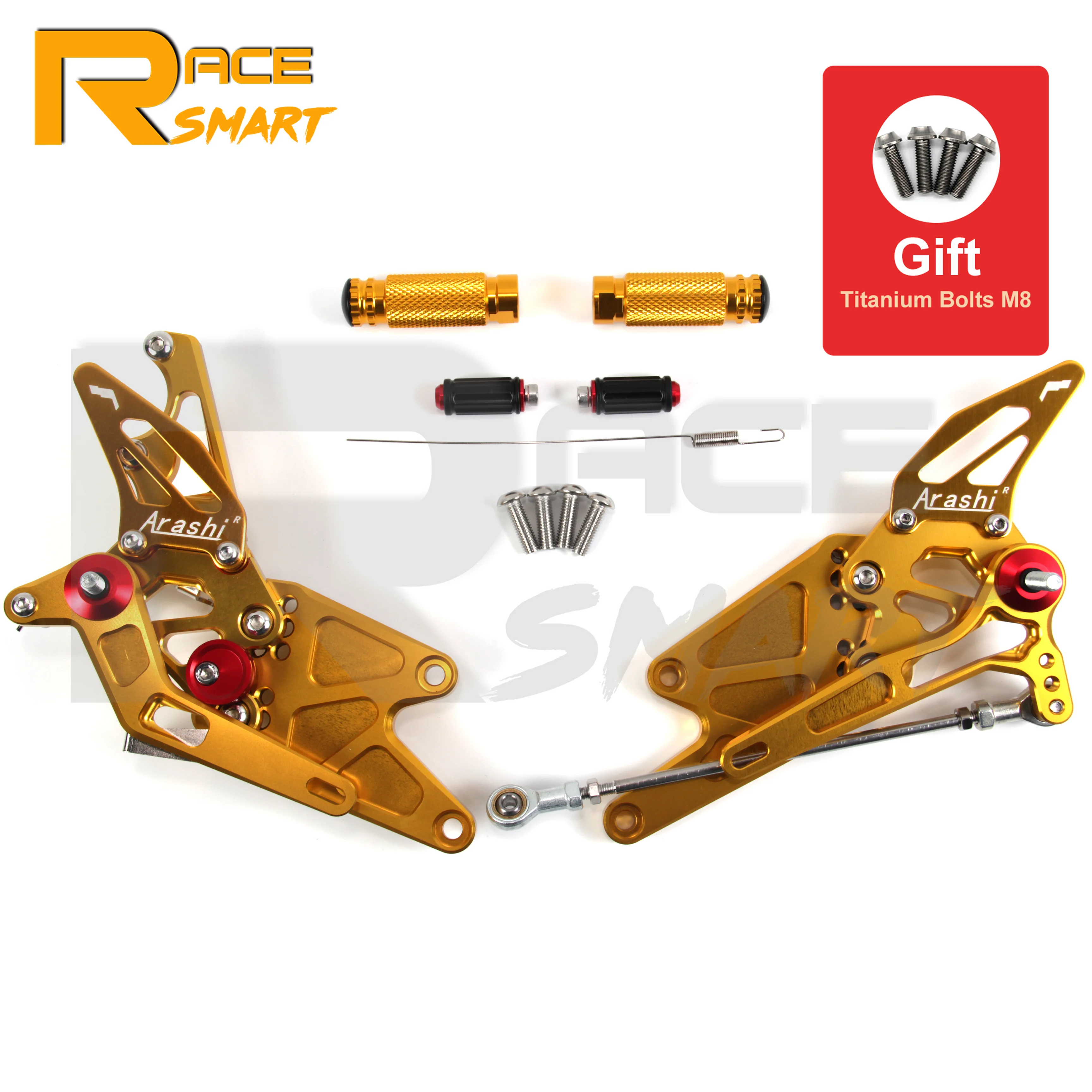 

For YAMAHA MT-03 MT-25 2015-2021 Motorcycle CNC Adjustable Rearset Footrests Rest Set Footpegs Pegs Pedal 2016 2017 2018 2019 20