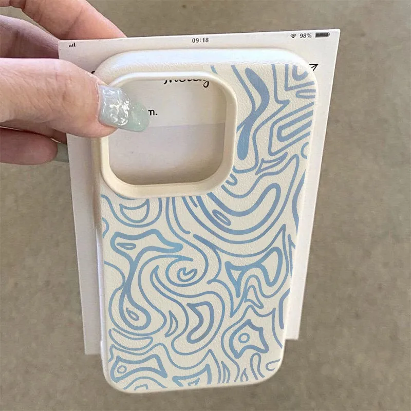 Фото Модный мягкий чехол для iPhone с синим линейным узором: для моделей 17 Air, XS Max, XS, XR, X, 17 Pro Max, 16, 15, 14, 11 Pro Max, 13, 12 №4