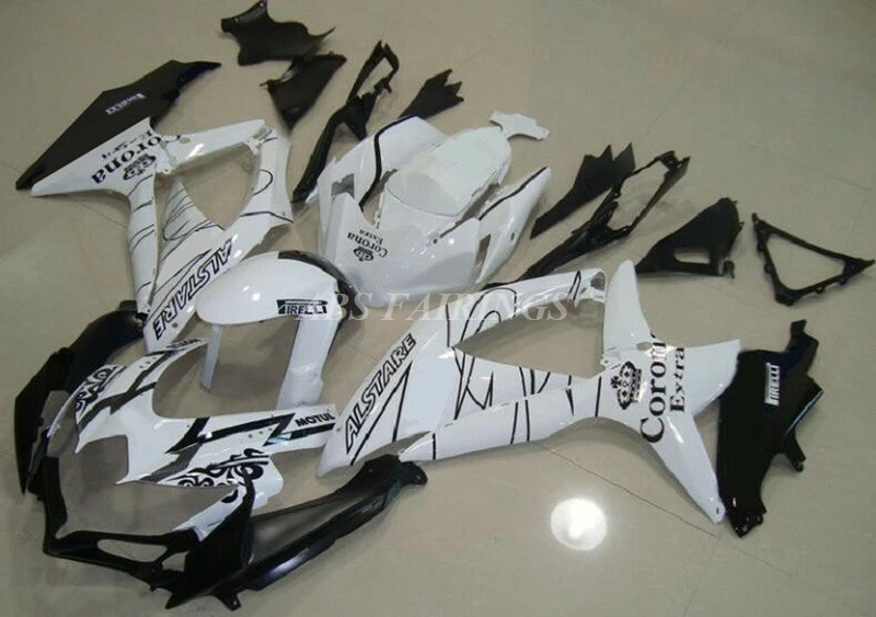 

4Gifts New ABS Fairings Kit Fit For Suzuki GSX-R 600 750 K8 08 09 10 2008 2009 2010 Bodywork Set Custom White