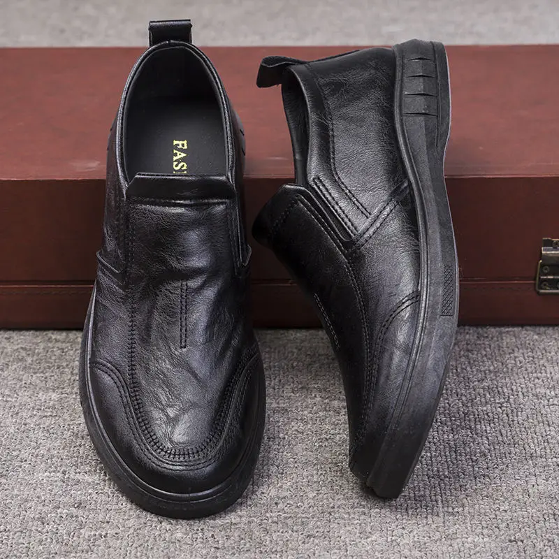 

Shoes Men's Casual Shoes Business Leather Shoes Flat Bottom Wear Driving Shoes Loafers Slip On Flat Bottom Shoes