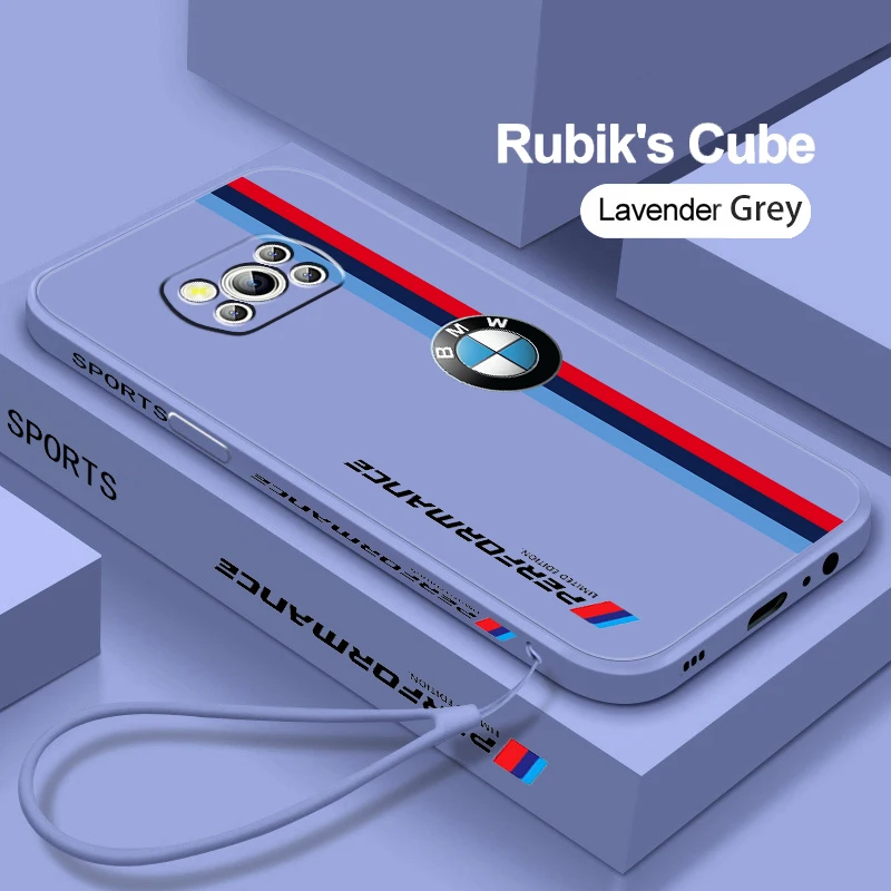 

Sports Car BMW Art Logo Luxury Phone Case For Xiaomi Mi Poco M5s M5 X5 X4 X3 M4 M3 F4 F3 GT C55 C50 Pro NFC 5G Liquid Left Rope