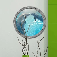 pvc home decoration wall sticker dolphin wall stickers waterproof sticker for washing machine decoration for bathroom decals