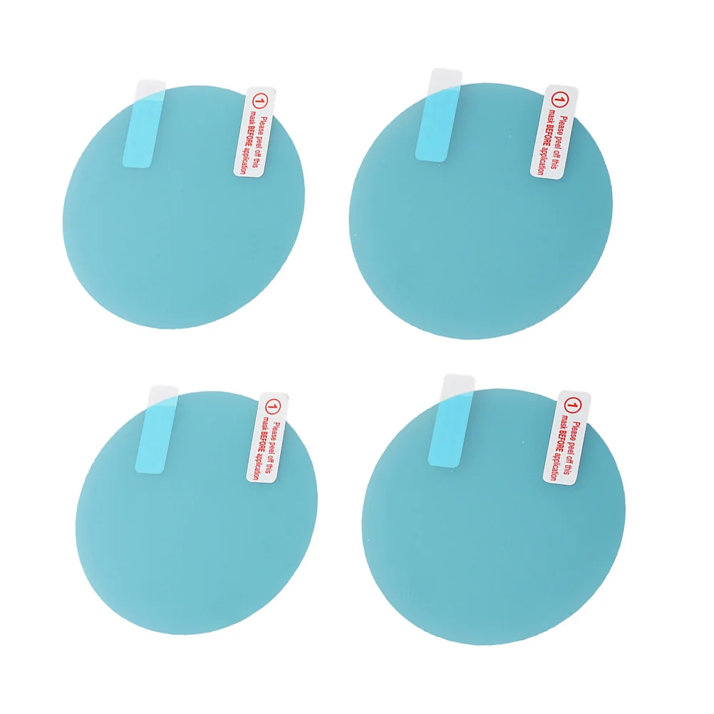 

4pcs Round Car Waterproof Anti-fog Film Rearview Mirror Film Anti-glare Rainproof Film (With Packaging Tools)
