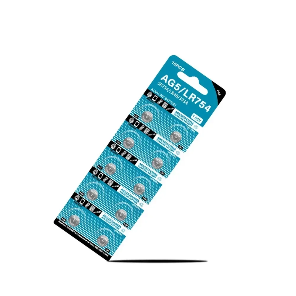 10-100 шт. AG5 LR754 1 55 В батарея L754 LR48 SR754 393A RW28 SR48 кнопка типа таблетка для часов