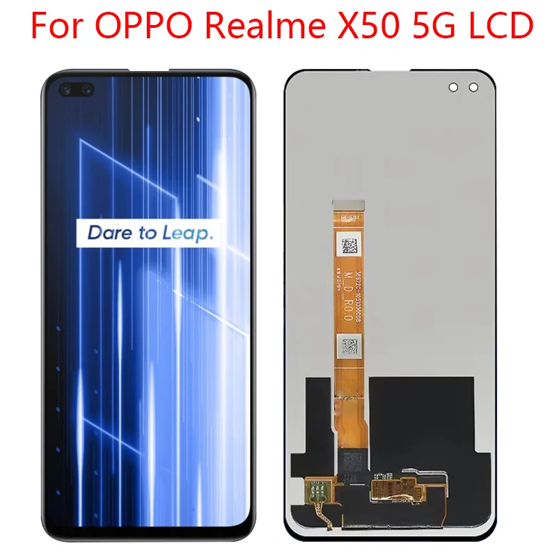 ЖК-дисплей 6,57 дюйма для OPPO Realme X50 5G RMX2144, сенсорная панель, дигитайзер в сборе, датчик Pantalla с рамкой