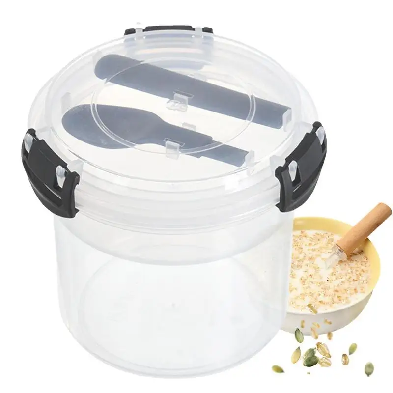 

Breakfast Cup With Spoon Portable Salad Cup Kids Breakfast Lunch Box Portable Overnight Oat Cup Lunch Box With Lid And Spoon