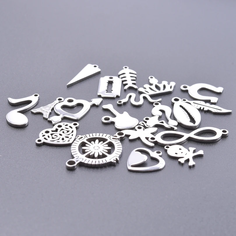 20 шт./лот маленькие микс сердца/лезвие/Башня/корона/бесконечный 8 Подвески из