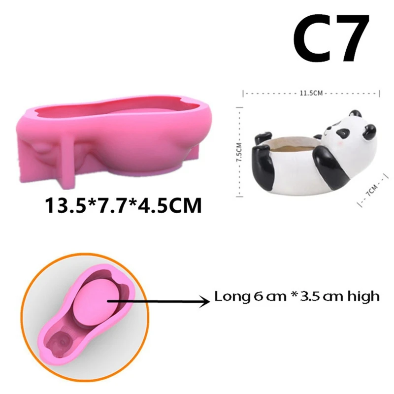 

Creative Pen Holder Flower Pot Silicone Mold Panda Potted Plant DIY Molds Chocolate Cake Decoration