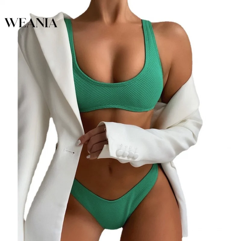 

Women Sexy Bikini Push Up High Cut Solid Swimsuit 2 Piece Set 2dhH