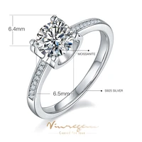 vinregem 925 sterling silver 1ct colorful d moissanite wedding ring for women gift 100 pass test diamond with gra drop shipping