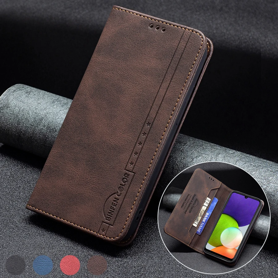 

Wallet Leather Anti-theft Brush Magnetic Case For Samsung Galaxy A12 A13 A22 A32 A51 A71 S22 Plus/Ultra S21/S20 Plus/Ultra/FE